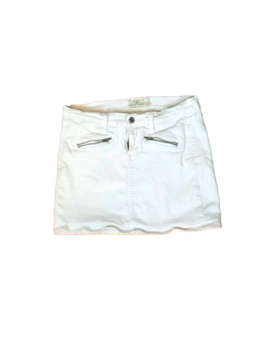 Lucky brand women's mini white denim skirt 2/26